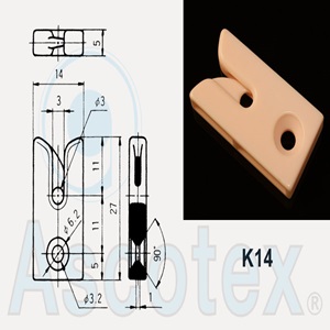 Móc sứ Ceramic dẫn hướng trung tâm Ceramic Centre Hook Guide K14